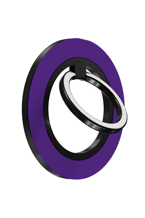 Still tone magnetic phone ring holder angle detail with a single colour plain purple base