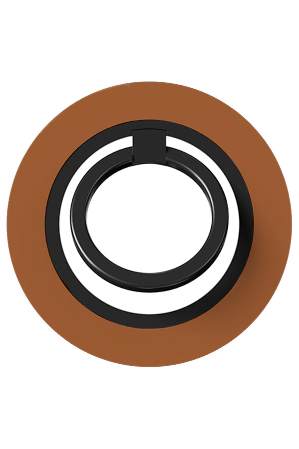 still tone magnetic phone ring holder with a single colour brown base