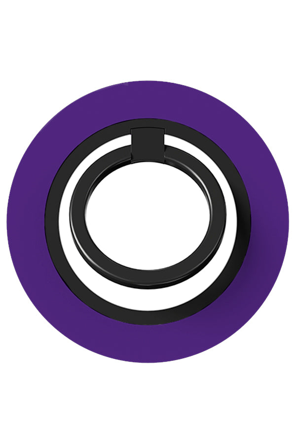 Still tone magnetic phone ring holder with a single colour plain purple base