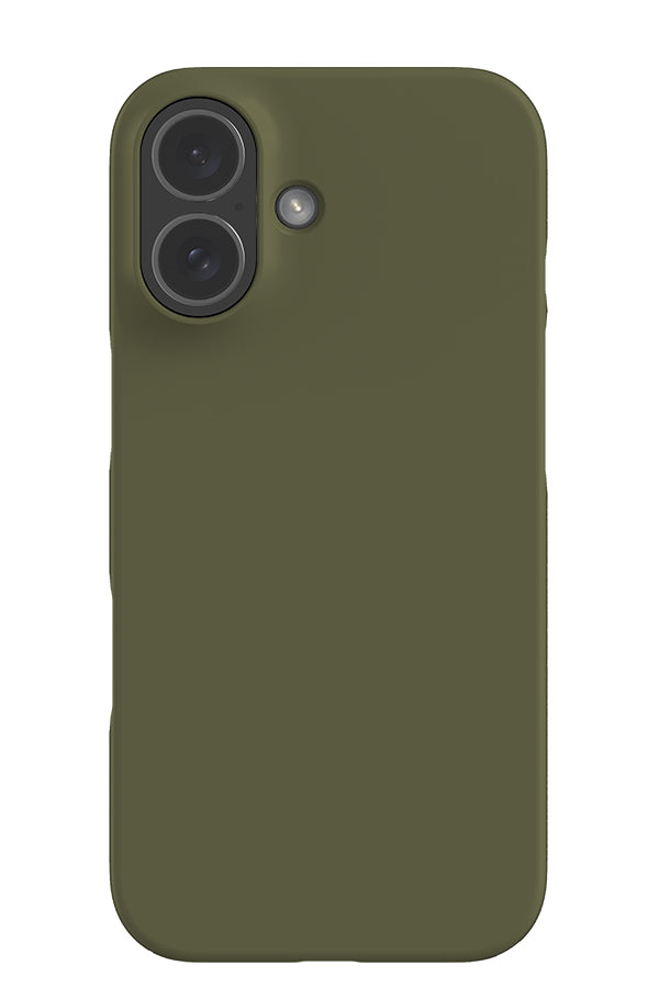 still tone snap phone case with a plain dark khaki green single colour