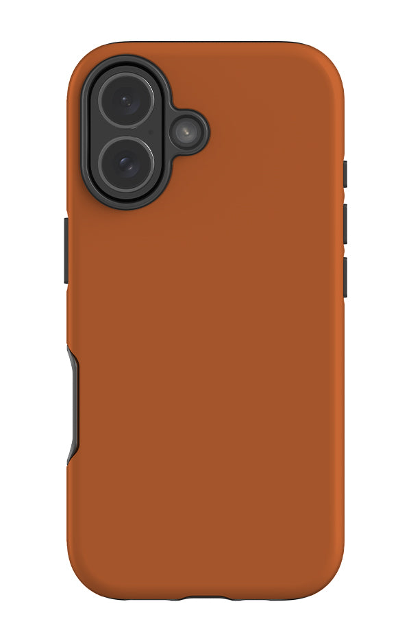 still tone tough phone case with a plain dark orange single colour