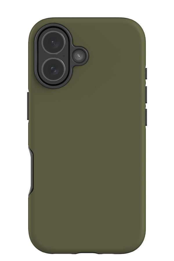 still tone tough phone case with a plain dark khaki green single colour