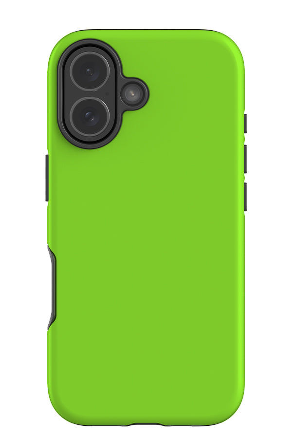 still tone tough phone case with a plain bright green single colour