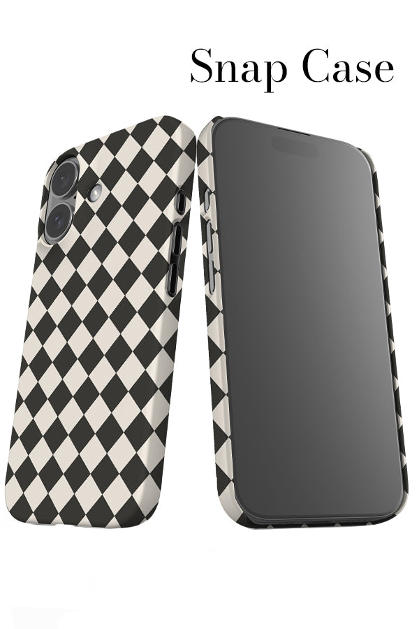 Check Phone Case – Tilted Design – Black & White – Harper & Blake