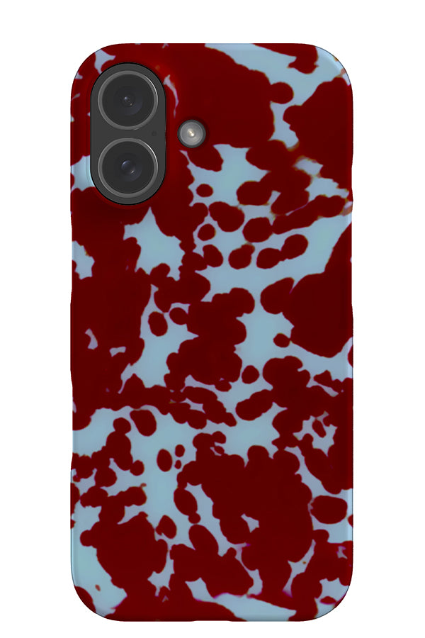 tortoise print snap phone case with a red and blue tortoiseshell print pattern