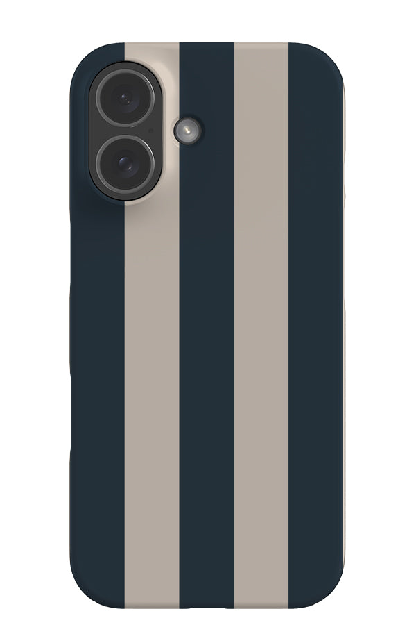 Two Tone Line stripe snap phone case with a thick linear pattern in dark blue