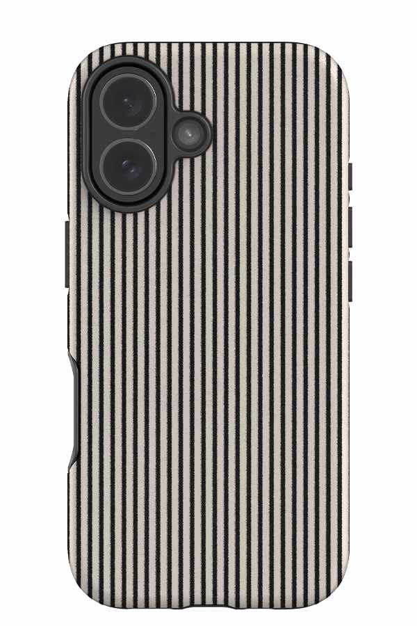 Vertical stripe tough phone case with linear, textured pattern