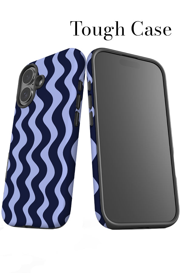 Vertical Wave Stripe iPhone Phone Case (Blue) Vertical Wave Stripe iPhone Phone Case (Blue)