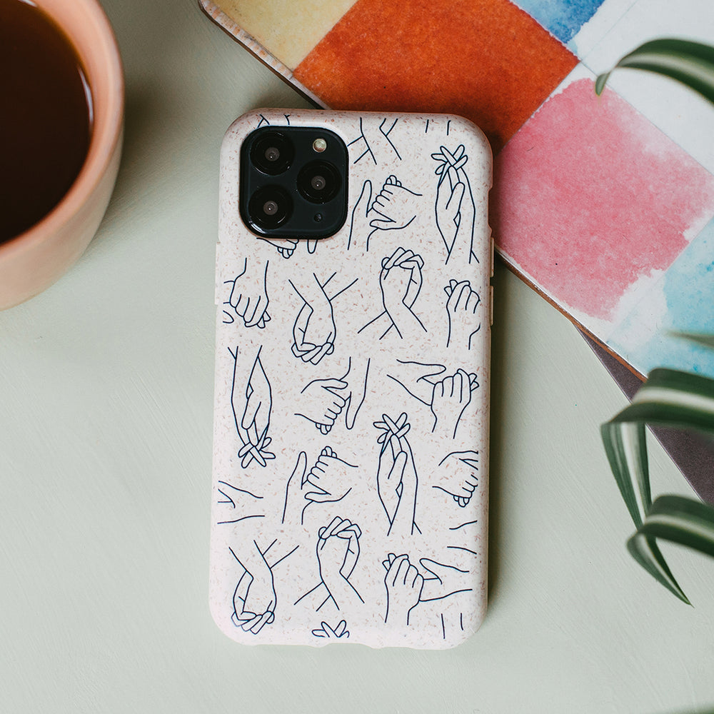 Hand Connections Eco Bamboo Phone Case (Black) | Harper & Blake