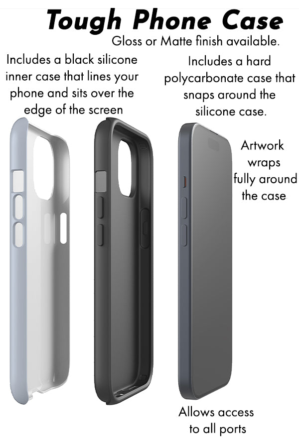 Stingray Line Art Phone Case (White)