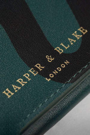 Abstract Swirl Lines Leather Purse (Dark Green) | Harper & Blake