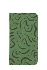 Abstract Doodle Wallet Phone Case (Green)