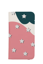Abstract Stars Wallet Phone Case (Pink White)