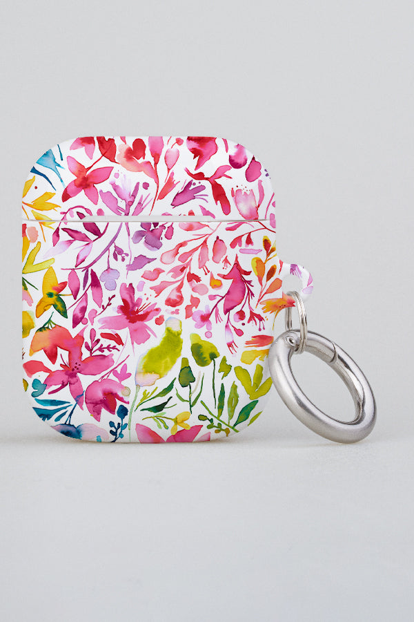 Magic Watercolour Colourful Plants By Ninola Design AirPod Case (Rainbow) | Harper & Blake