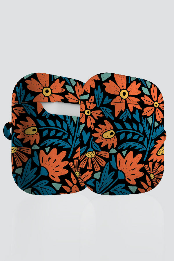Scandinavian Folk Florals by Denes Anna Design AirPod Case (Black) | Harper & Blake