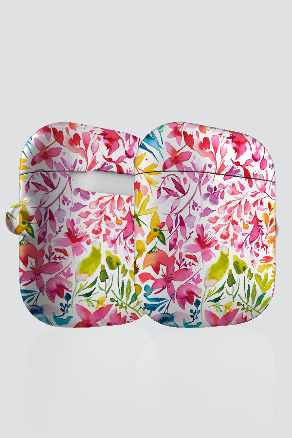 Magic Watercolour Colourful Plants By Ninola Design AirPod Case (Rainbow) | Harper & Blake