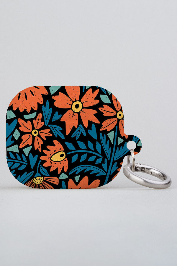 Scandinavian Folk Florals by Denes Anna Design AirPod Case (Black) | Harper & Blake