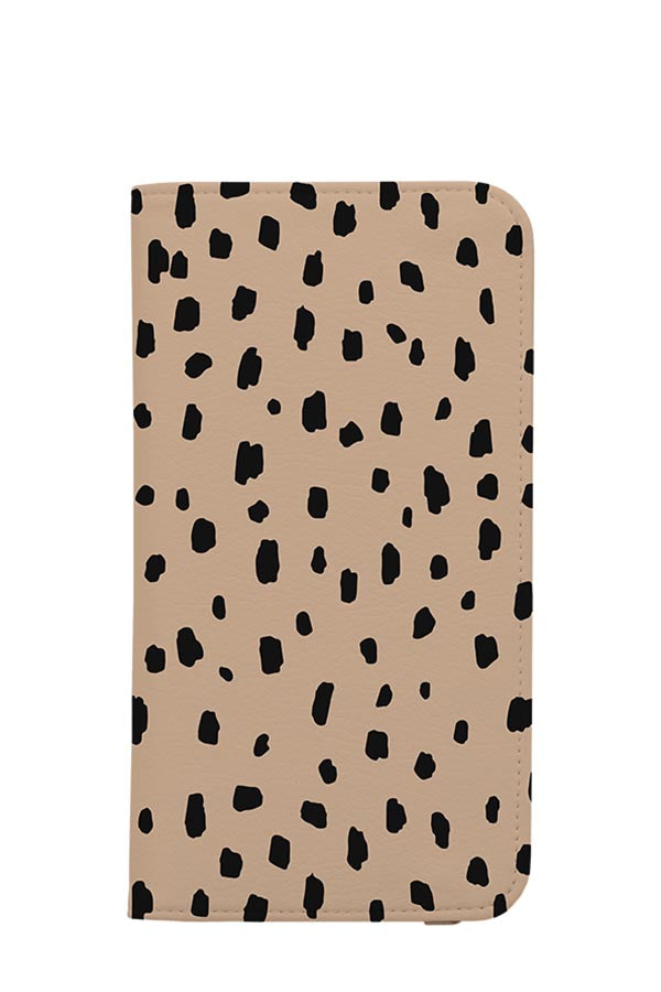 Animal Dots Print Wallet Phone Case (Beige)