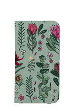 Australian Flora Woodcut By Daniela Glassop Wallet Phone Case (Green)
