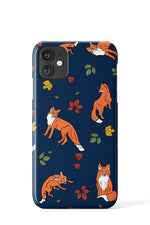 Autumn Foxes Phone Case (Navy)