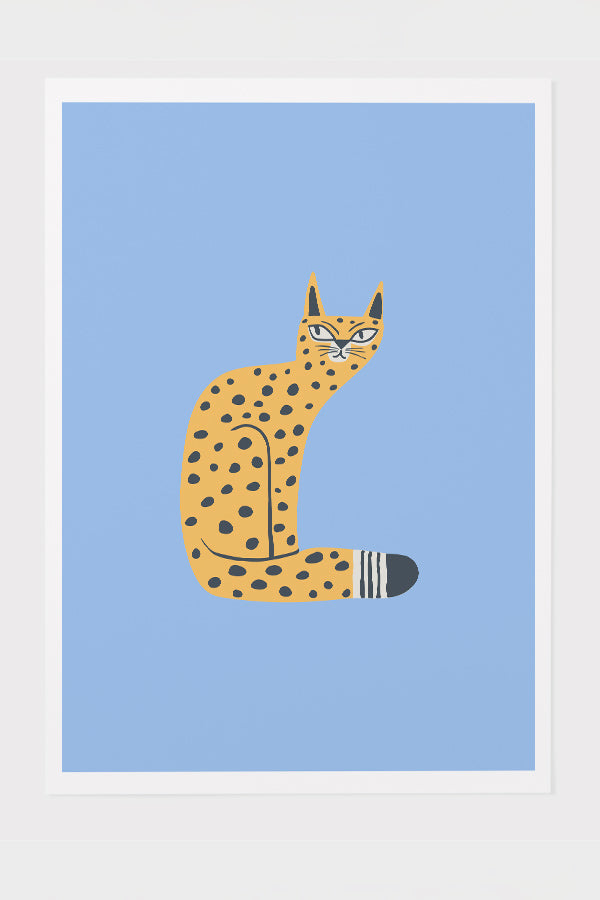 
                  
                    Bold Graphic Cat Art Print Poster (Blue) | Harper & Blake
                  
                