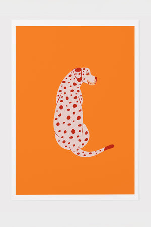 Bold Graphic Dog Art Print Poster (Orange) | Harper & Blake