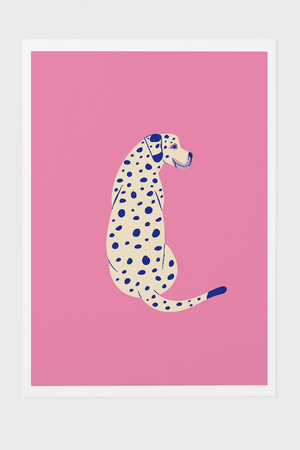 Bold Graphic Dog Art Print Poster (Pink) | Harper & Blake