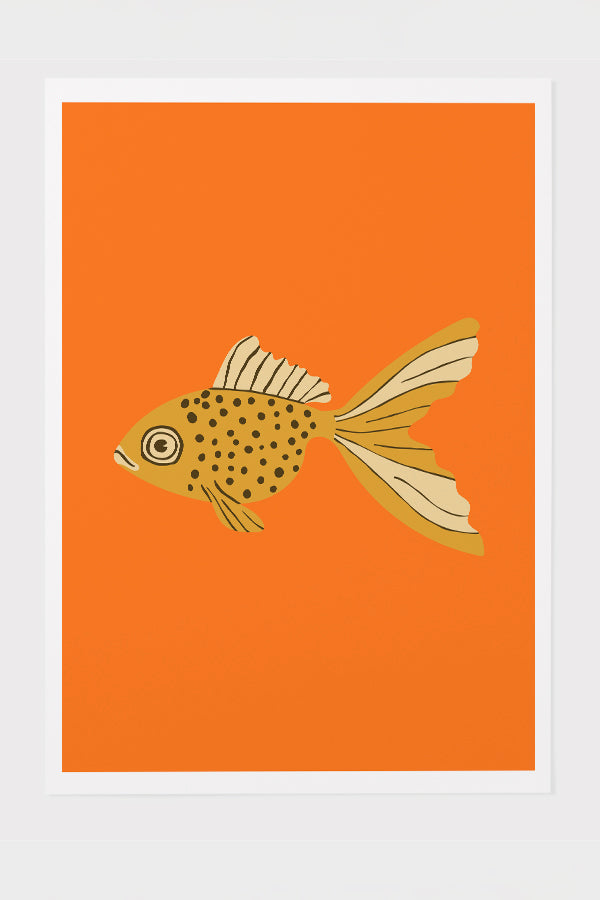 Bold Graphic Goldfish Art Print Poster (Orange) | Harper & Blake