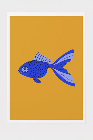 Bold Graphic Goldfish Art Print Poster (Yellow) | Harper & Blake