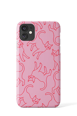Cats Line Art Phone Case (Pink) Tech Cases - Harper & Blake