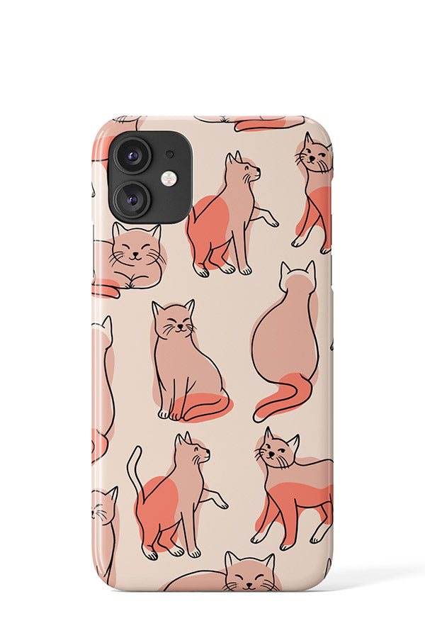 Cats Colour Line Art Phone Case (Nude)
