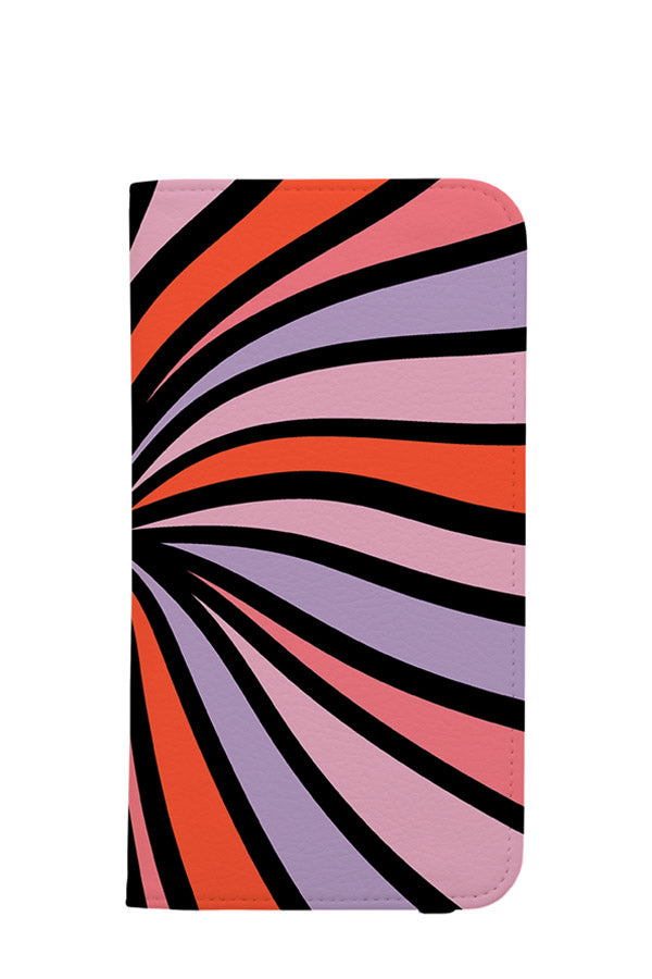 Central Swirl Wallet Phone Case (Pink)