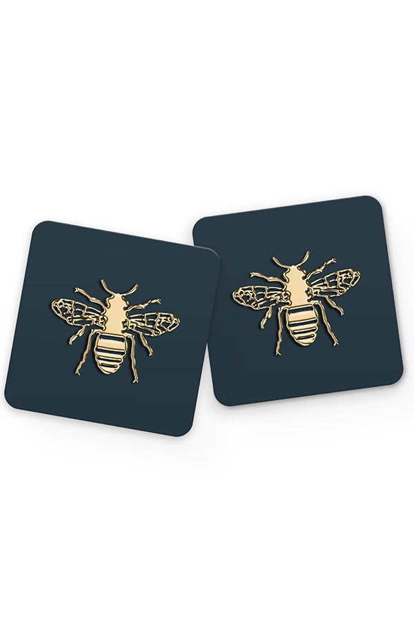 Large Bee Drinks Coaster (Teal Green) | Harper & Blake