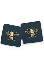 Large Bee Drinks Coaster (Teal Green)
