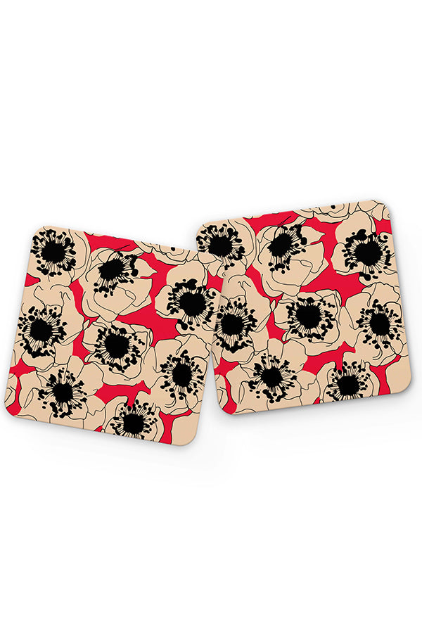 Cherry Blossom Drinks Coaster (Red) | Harper & Blake