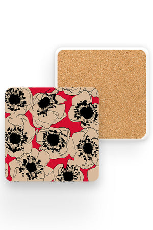 
            
                Load image into Gallery viewer, Cherry Blossom Drinks Coaster (Red) | Harper &amp;amp; Blake
            
        