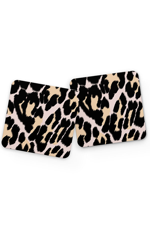 Classic Leopard Print Drinks Coaster (Pink) | Harper & Blake