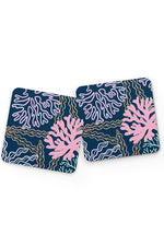 Oversized Coral Reef Drinks Coaster (Blue)