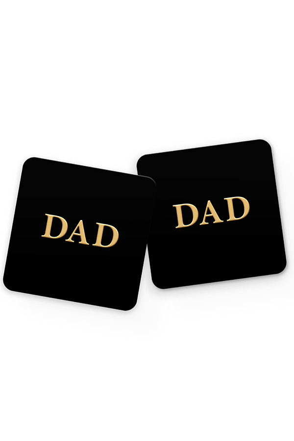 Alphabet Lux Dad Drinks Coaster (Black) | Harper & Blake