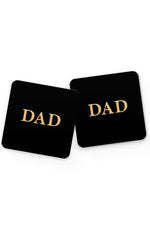 Alphabet Lux Dad Drinks Coaster (Black)