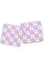 Daisy Check Pattern Drinks Coaster (Lilac)