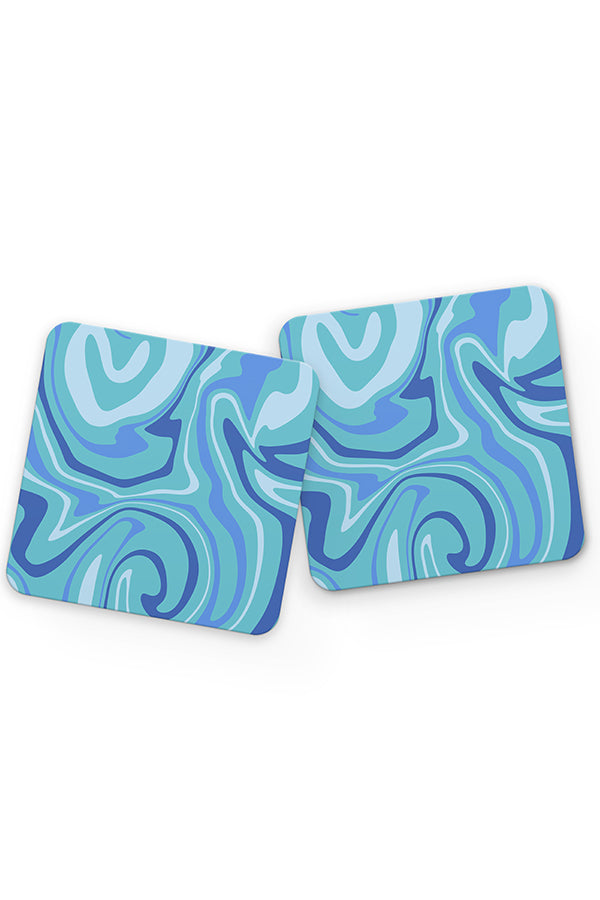 Bold Marble Swirl Drinks Coaster (Blue) | Harper & Blake