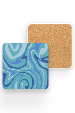 Bold Marble Swirl Drinks Coaster (Blue) | Harper & Blake