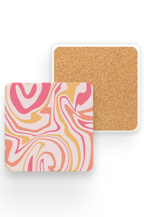 Bold Marble Swirl Drinks Coaster (Pink) | Harper & Blake