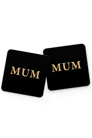 Alphabet Lux Mum Drinks Coaster (Black) | Harper & Blake