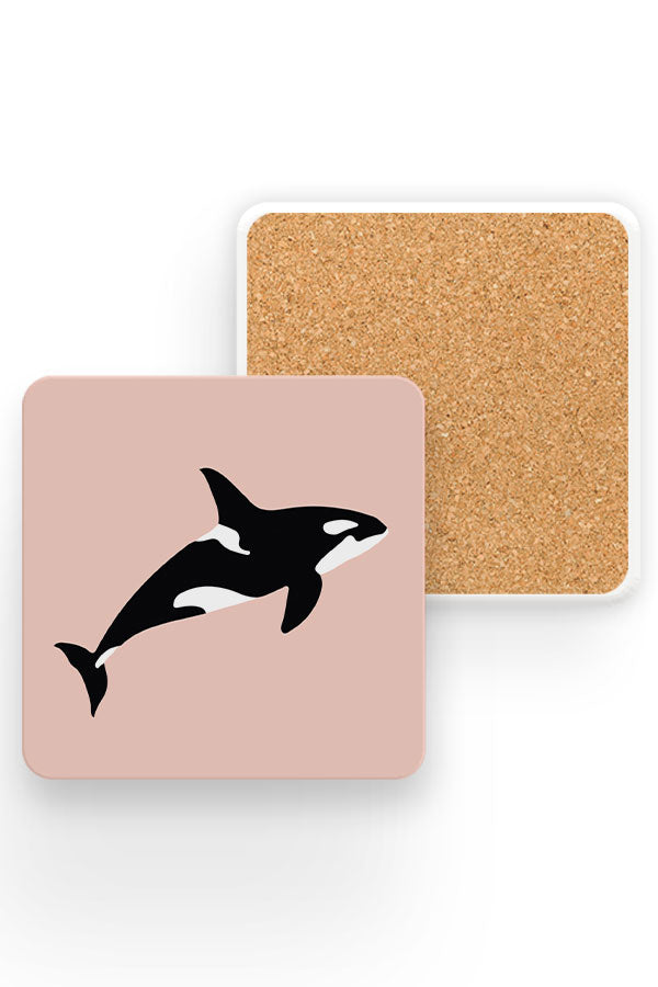 Orca Killer Whale Drinks Coaster (Pink) | Harper & Blake