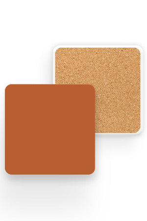 Burnt Orange Plain Block Colour Drinks Coaster | Harper & Blake
