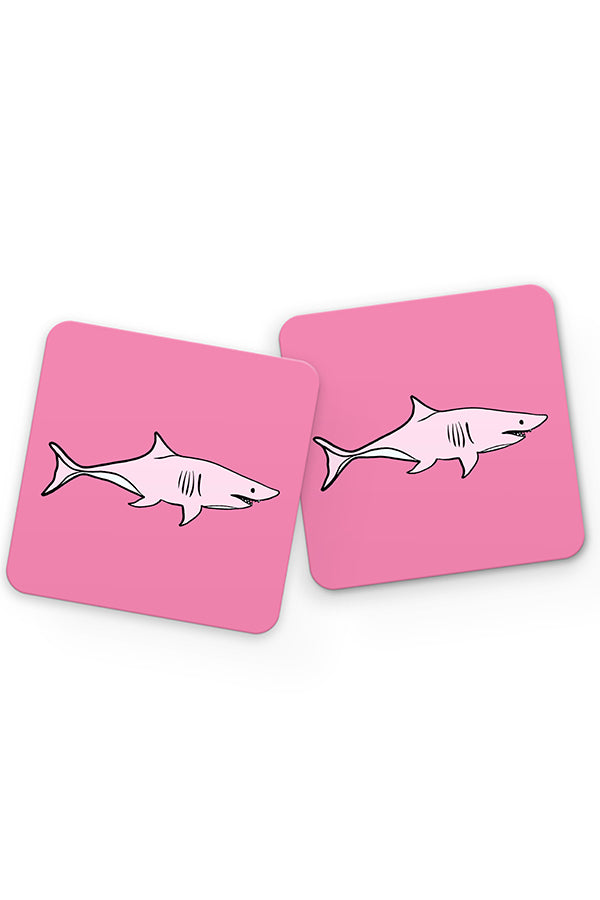 Shark Drinks Coaster (Pink)