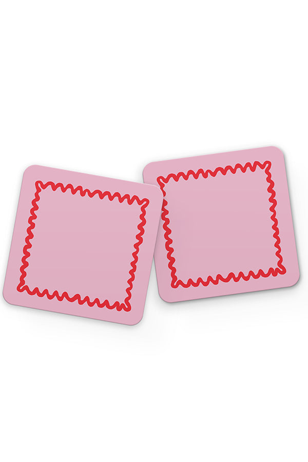 
            
                Load image into Gallery viewer, Swirl Border Drinks Coaster (Pink Red) | Harper &amp;amp; Blake
            
        