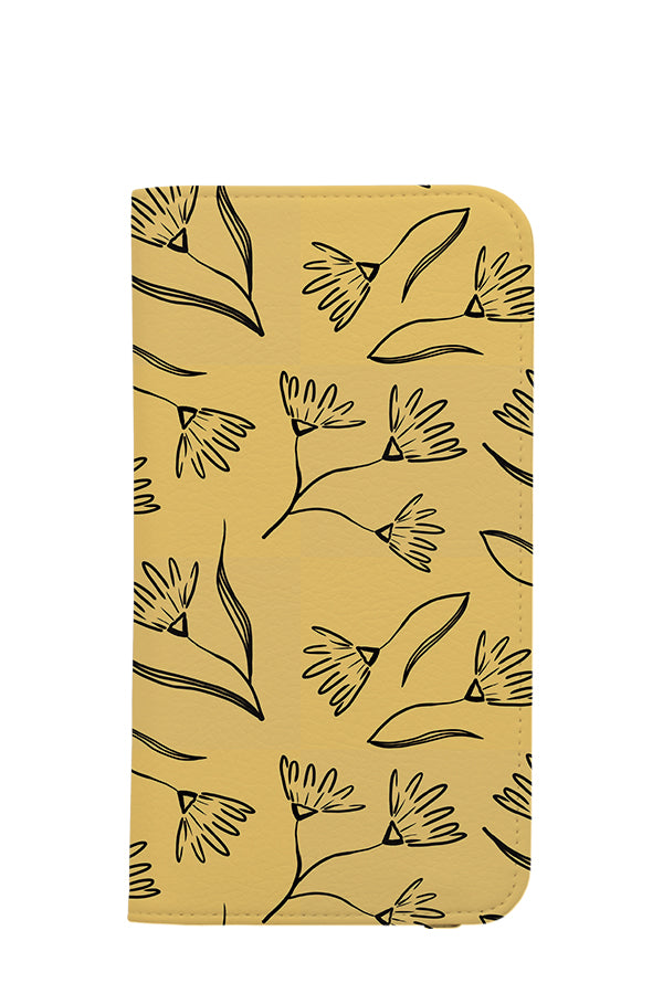 Daisy Sketch by May Cart Print Art Wallet Phone Case (Yellow) | Harper & Blake